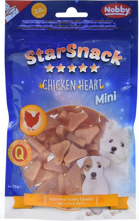 Nobby STARSNACK Soft Chicken Heart for All Dogs, 1 Bag (1 x 70 g)
