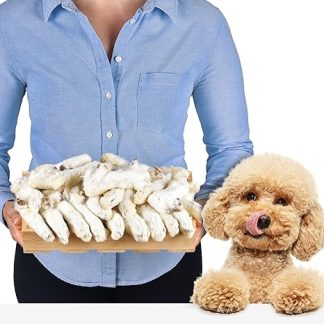 Dried Rabbit Paws with Fur for Dogs 1 kg (approx. 35-40 Pieces) | Natural & Air Dried | Grain Free, Hypoallergenic | Ideal for Dental Care & Colon Cleaning