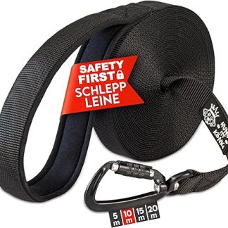 Sophisticated Recall Lead 10 m / 20 m for Dogs with Safety Carabiner, Dog Lead with Hand Strap Including Free Pouch & eBook, Recall Lead for Small Dogs, Cross Country Lead for Large Dogs