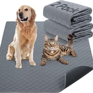 Reusable Dog Training Pads, 2 Pack Washable Puppy Training Pads, Super Absorbent Waterproof Pee Pads for Dogs, Car, Travel
