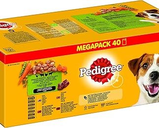 Pedigree Mixed Selection in Sauce – Wet Dog Food in Portion Bag – Dog Food in Sauce with Chicken – Beef – Turkey and Lamb - Bulk Pack (40 x 100 g)