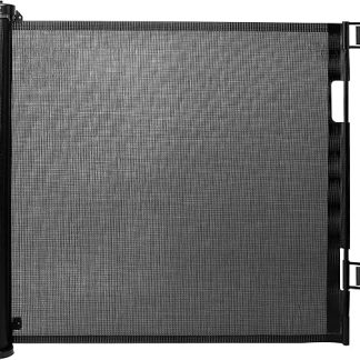 Relaxdays Door Safety Gate, Extendable Door Protection Roller Blind up to 1.5 m, No Drilling, Child Protection, Stair Gate, Black