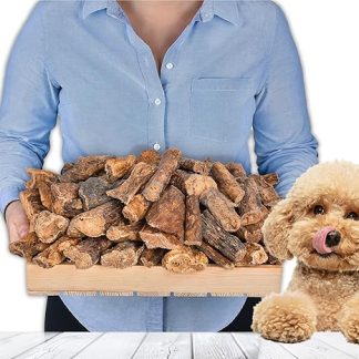 Beef Lungs for Dogs 1 kg (approx. 53-58 Pieces) | Dried Natural Chew Item Made from 100% Beef | Easy to Digest & Low Fat | No Additives