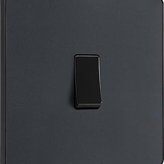 BG Electrical Evolve 20A 2 Way Single Light Switch, Matt Grey