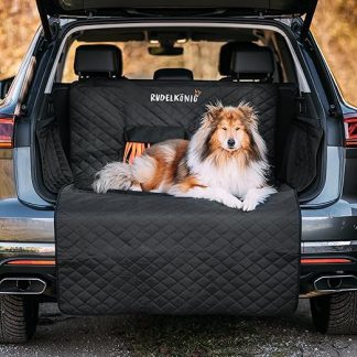 Rudelkönig Car Boot Protection with Boot Sill Protection, Water-Repellent and Easy to Clean, Quilted Protective Blanket with Storage Bag, Universal Car Seat Cover for Dogs