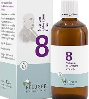 PFLÜGER Schüßler Salts No. 8 Sodium Chloratum D6 - 100 мл, капли - Соль для поддержания водного баланса - Без глютена и лактозы