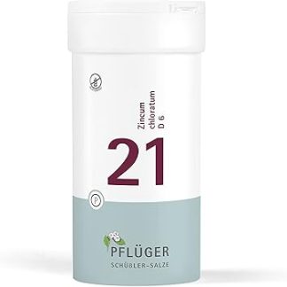 PFLÜGER Schüßler Salts No. 21 Zincum Chloratum D6 - 400 таблеток - Добавка для активации метаболизма - Без глютена