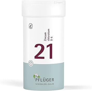 PFLÜGER Schüßler Salts No. 21 Zincum Chloratum D6 - 400 таблеток - Добавка для активации метаболизма - Без глютена