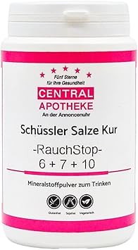 Средство для остановки дыма Schüssler Treatment № 6, 7 и 10 с солями Schüssler - набор солей Schüssler, 225 г.