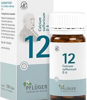 PFLÜGER Schüßler Salts No. 12 Calcium Sulfuricum D6 - 100 таблеток - Соль для суставов - Без глютена