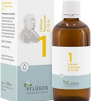 PFLÜGER Schüßler Salts No. 1 Calcium Fluoratum D12 - 100 мл капли - Соль для кожи и соединительной ткани - Без глютена и лактозы