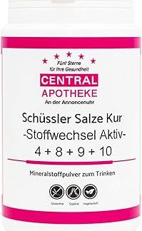 Солевой раствор Schüssler 4 + 8 + 9 + 10 - Активирует метаболизм - Набор солей Schüssler, 225 г
