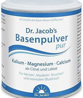 Порошок Dr. Jacob's Pure Base Powder I с магнием, калием, кальцием и цинком I Для кислотно-щелочного баланса* I Чистые цитраты и лактаты I Целенаправленная балансировка минералов и щелочности* I 200 г, 36 порций