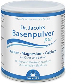 Порошок Dr. Jacob's Pure Base Powder I с магнием, калием, кальцием и цинком I Для кислотно-щелочного баланса* I Чистые цитраты и лактаты I Целенаправленная балансировка минералов и щелочности* I 200 г, 36 порций