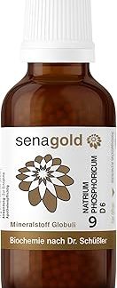 Senagold Schüßler Salt No. 9 - Sodium Phosphoricum D6 - Безлактозные шарики 50 г - Соль метаболизма - Произведено в соответствии с гомеопатической фармакопеей в Германии