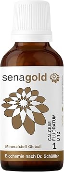 Соль Senagold Schüßler № 1 - Флюорат кальция D12 - Безлактозные гранулы, 20 г - Соль для соединительной ткани, кожи и суставов - Произведено в соответствии с гомеопатической фармакопеей в Германии.