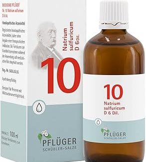 PFLÜGER Schüßler Salts No. 10 Sodium Sulfuricum D6 - 100 мл капли - Соль для экскрементов - Без глютена и лактозы
