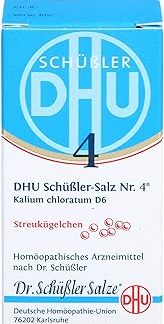 Шарики для рассеивания хлората калия D6 DHU Schüßler № 4 — минеральная соль слизистых оболочек — оригинальный продукт — экологически чистый, в медицинском стеклянном флаконе, 10 г.