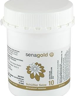 Senagold Schüssler Salts No. 10 - Sodium Sulfuricum D6 - 1000 таблеток - Соль для внутреннего очищения - Без глютена и спирта - Произведено в соответствии с гомеопатической фармакопеей в Германии