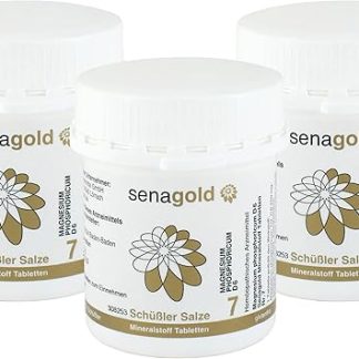 Соли Шюсслера Senagold № 7 - Магний-фосфор D6 - 3 x 400 таблеток - Соль для мышц и нервов - Без глютена и алкоголя
