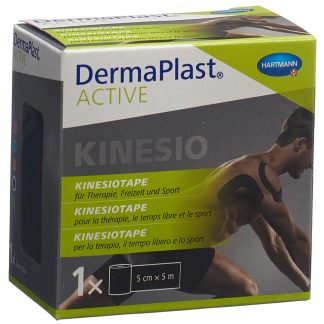 Кинезиотейп DermaPlast Active 5 см x 5 м, черный