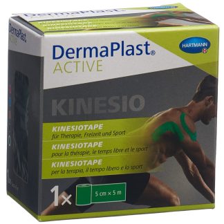 Кинезиотейп DermaPlast Active 5 см x 5 м, зеленый